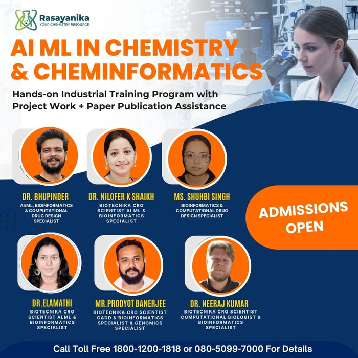 AI ML in Chemistry & Cheminformatics – Hands-on Industrial Training Program with Project Work + Paper Publication Assistance